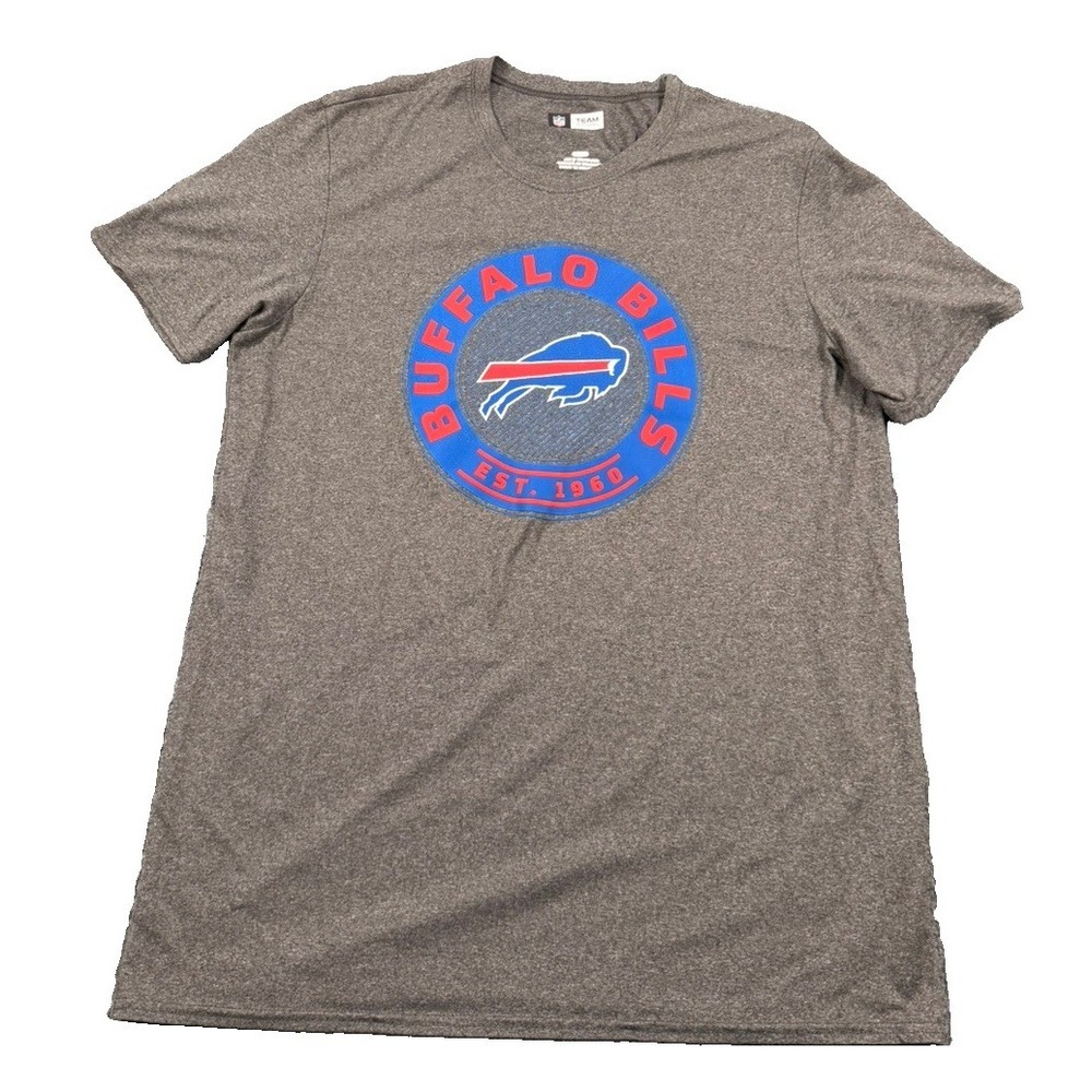 Buffalo Bills T-Shirt Mens L Gray NFL Team Apparel Est 1960 Logo